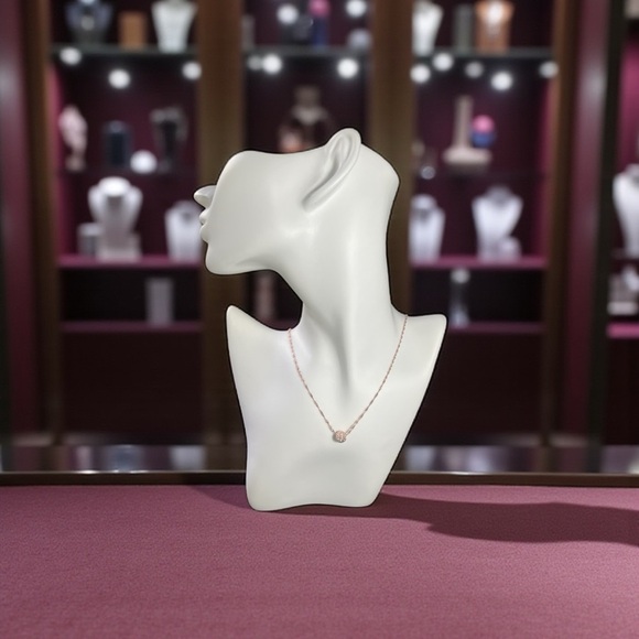 Beautiful 925 Sterling Silver Rose Gold Pendant Necklace - Picture 3 of 7